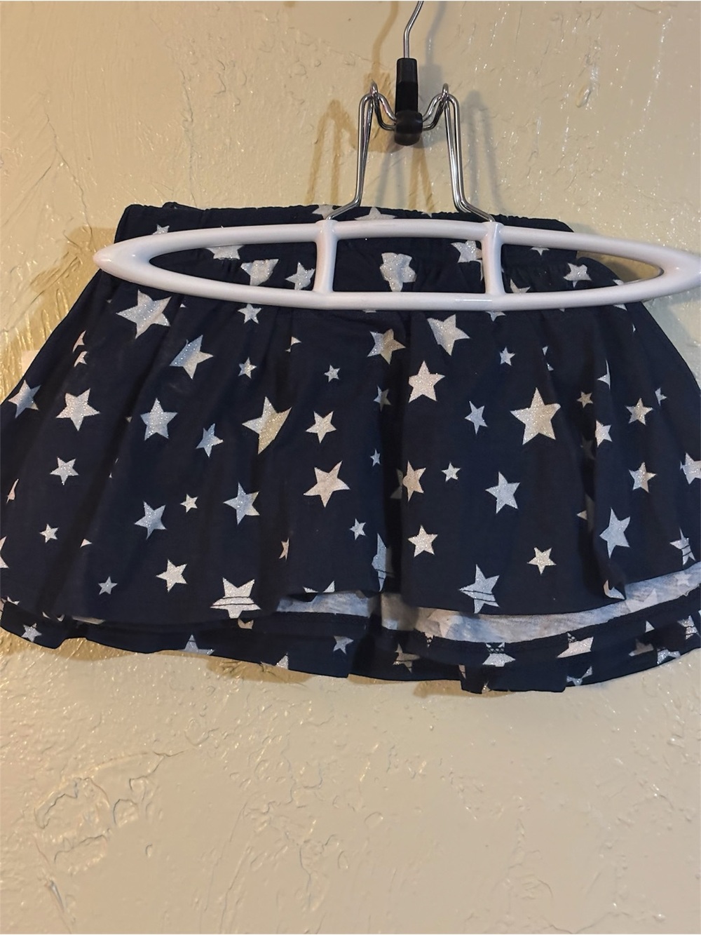 Girls Navy Star Print Skirt - Silver Stars